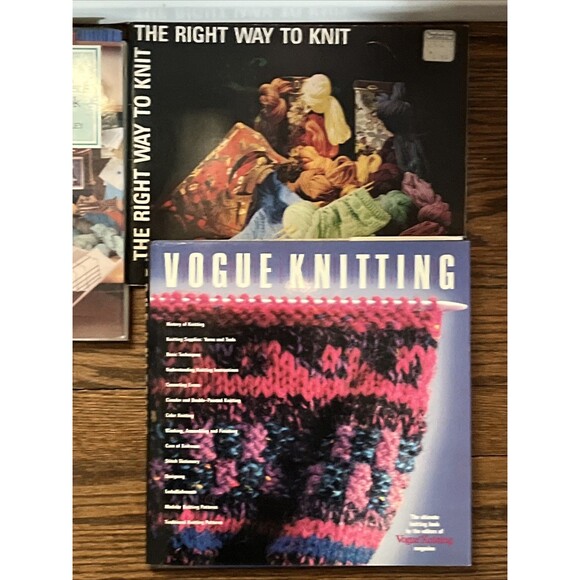 Lot of 3 Handknitting Books Hardcover Vogue Basic Guide Crafting Craft - Picture 3 of 4